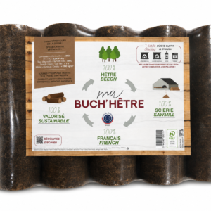 Bûche densifiée ronde Hêtre Pack de 5 bûches de 9.65kg